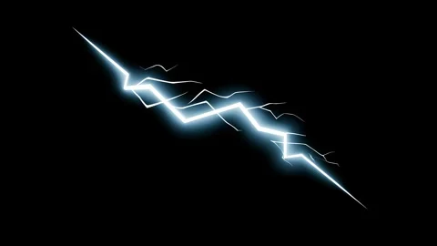 Dynamic lightning strike progression over black background Stock Footage 315127313