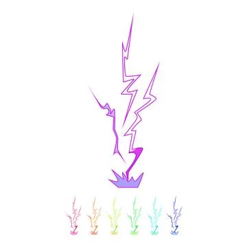 Dynamic lightning striking ground creating electric impact Stock Illustration