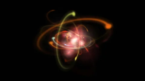 Dynamic lights atom model. Stock Footage 268720440