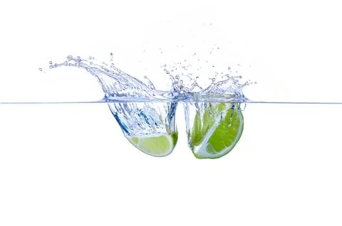 Dynamic Lime Splash Stock Photos