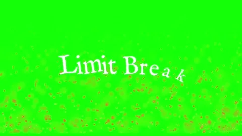 Dynamic limit break text animation over vibrant green screen background overlay Stock Footage 338390159