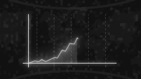 Dynamic Line Graph on Dark Background. Video stock 293082524