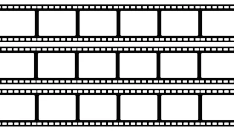 Dynamic lines 35 mm movie filmstrips  background on a white and chromakey Stock Footage 255116262