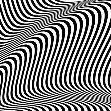 Dynamic lines abstract pattern. Vector illustration with great contrast. Opti イラスト素材