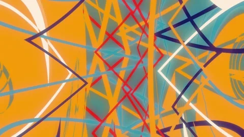 Dynamic lines and shapes forming a beautiful geometric pattern. Stock Footage 232806605