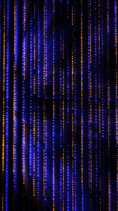 Dynamic lines of blue and orange illuminate the dark space Stock Footage 313334978