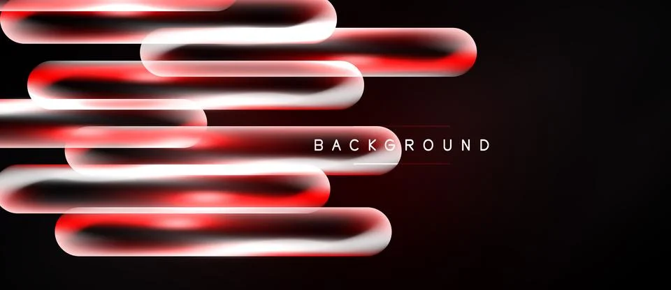 Dynamic lines create abstract composition. Red, white glow contrasts against Stock Illustration