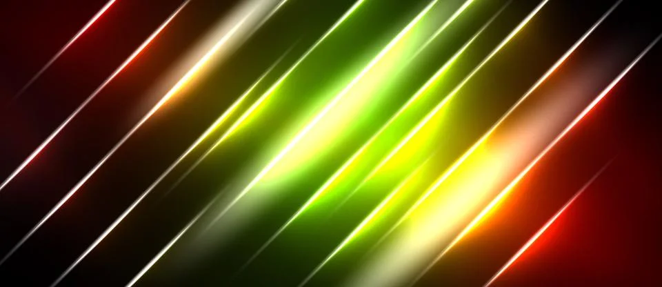 Dynamic lines create vibrant gradient effect. Bright colors blend, forming Illustrazione stock