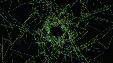 Dynamic lines form abstract shapes in a dark space Stock Footage 341914084