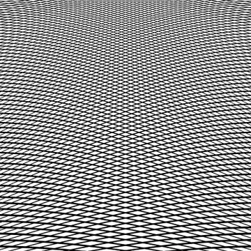 Dynamic lines grid. Monochrome geometric pattern, abstract texture Stock Illustration