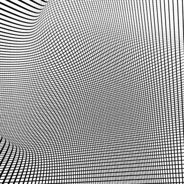 Dynamic lines grid. Monochrome geometric pattern, abstract texture Stock Illustration