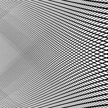 Dynamic lines grid. Monochrome geometric pattern, abstract texture Illustrazione stock