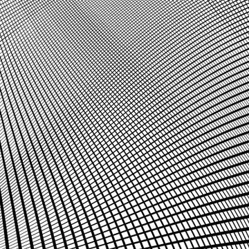 Dynamic lines grid. Monochrome geometric pattern, abstract texture Stock Illustration