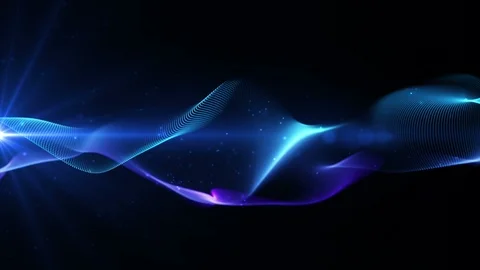 Dynamic lines in motion with particles revolving and flickering light Video stock 106665582