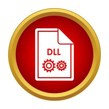 Dynamic link library dll file type icon Stockillustratie