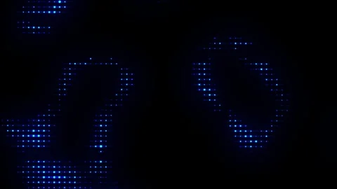 Dynamic liqid waves effect. Blue dots on black background. Digital glitch noise Stock Footage 331514247