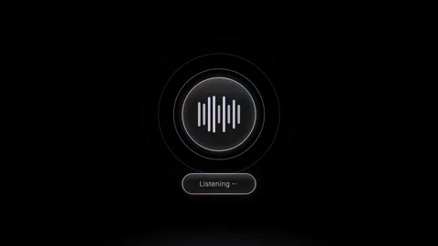Dynamic Liquid Glass AI Chat Interface with Pulsating Voice Orb and Waveform Fea Stock Footage 341306565