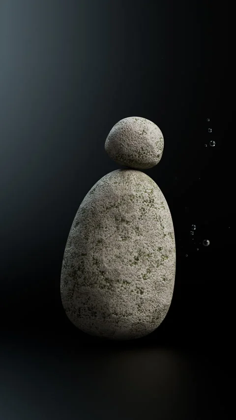 Dynamic liquid splash around stones. Stock-Footage 327910973