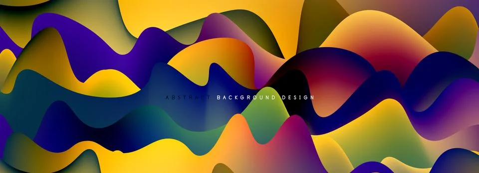 Dynamic liquid waves abstract background for covers, templates, flyers, placards Stock Illustration