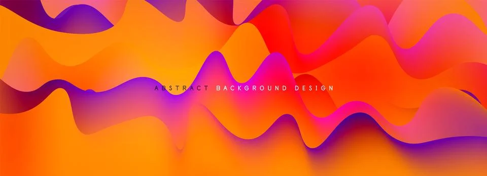 Dynamic liquid waves abstract background for covers, templates, flyers, placards Stock Illustration