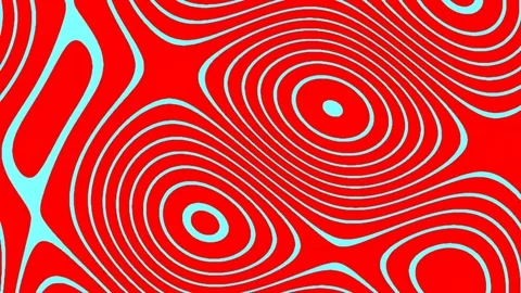 Dynamic Liquid Waves Flow with Vibrant Red and Cyan Abstract Gradient Backg.. Stock Footage 341059794