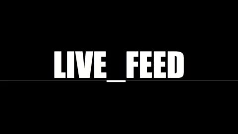 Dynamic Live Feed Glitch Text Animation on Black Background for Broadcast N.. 库存影片 330280165