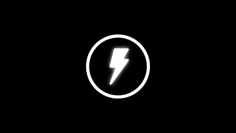 Dynamic loading circle transforms into lightning bolt icon for power and en.. Stock-Footage 346490755
