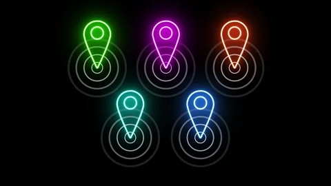 Dynamic Location Scanning Interface Animation for Social Networks Stock Footage 282577197