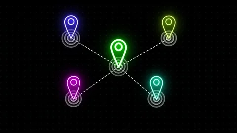 Dynamic Location Scanning Interface Animation for Social Networks Stock Footage 282577198