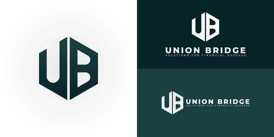 The dynamic logo design creatively integrates the initials UB Stock Illustration