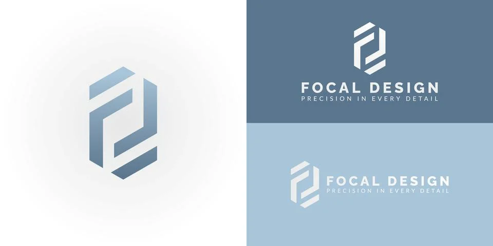 The dynamic logo design creatively integrates the initials FD Stock Illustration