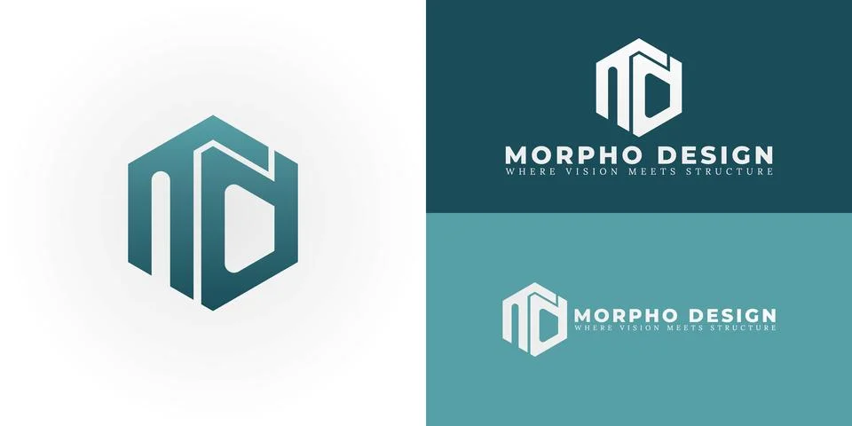 The dynamic logo design creatively integrates the initials MD Illustrazione stock