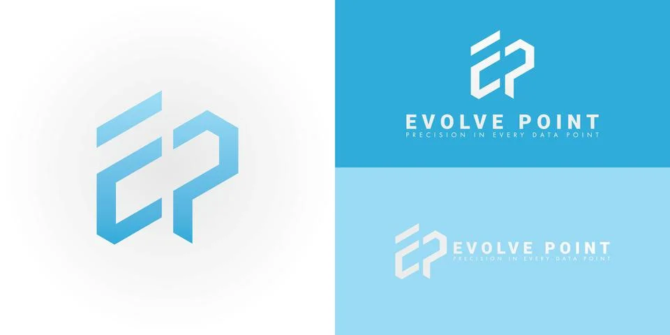 The dynamic logo design creatively integrates the initials EP into a stylized Stock Illustration