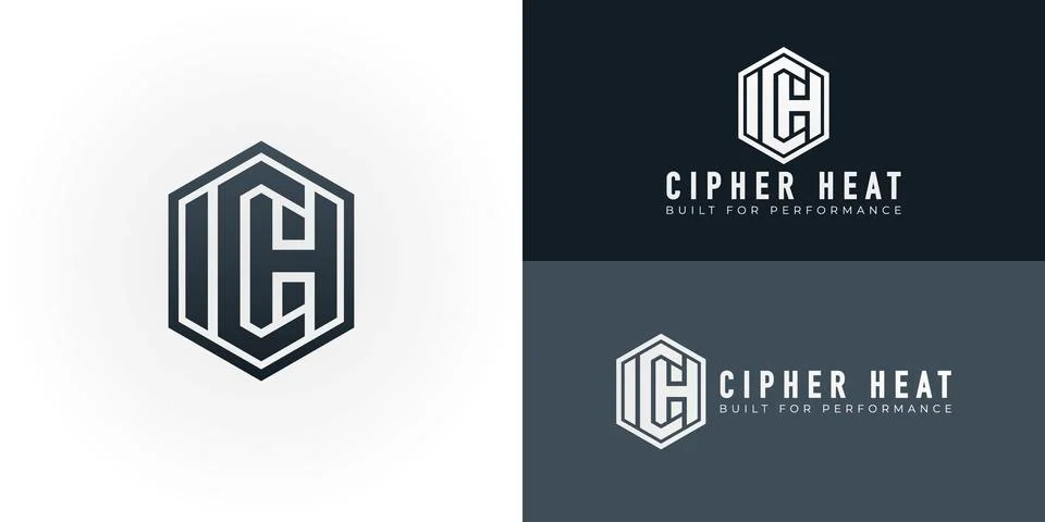 The dynamic logo design creatively integrates the initials CH Stock Illustration