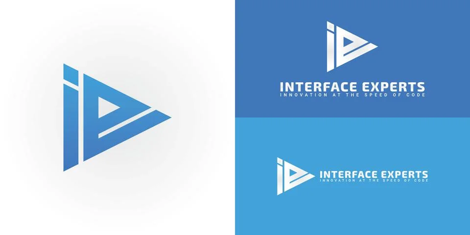 The dynamic logo design features the initials IE Stock Illustration