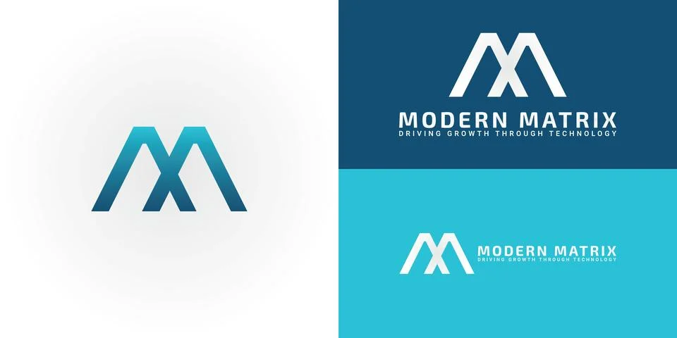 The dynamic logo design features the initials MM elegantly intertwined 스톡 일러스트