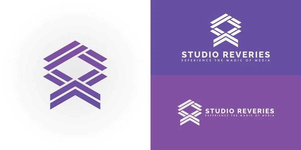 The dynamic logo design features the initials SR Stockillustratie
