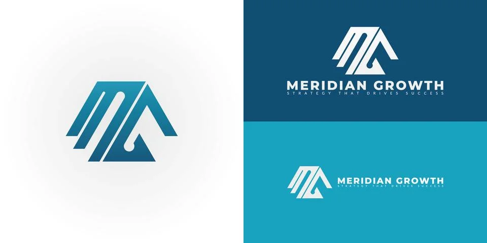 The dynamic logo design features the initials MG Stock Illustration