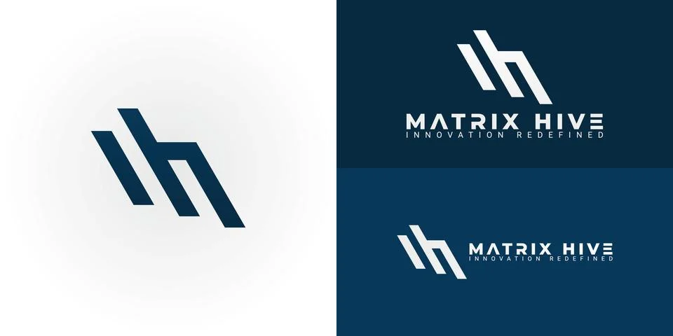 The dynamic logo design features the initials MH Stock Illustration
