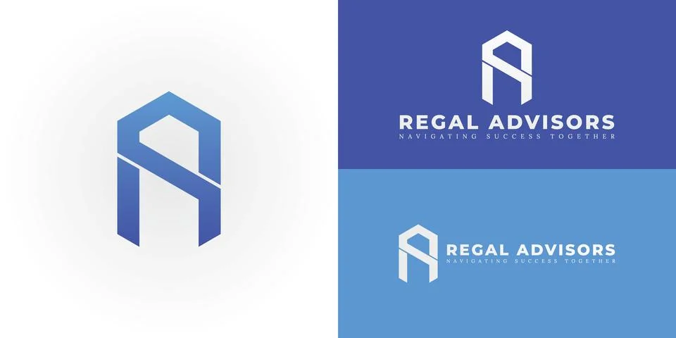 The dynamic logo design features the initials RA Stock Illustration
