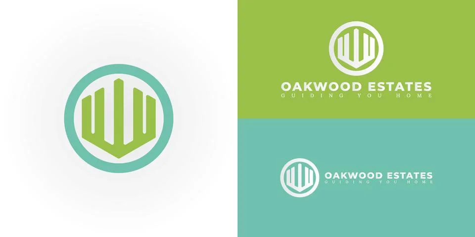 The dynamic logo design features the initials OW Stock Illustration