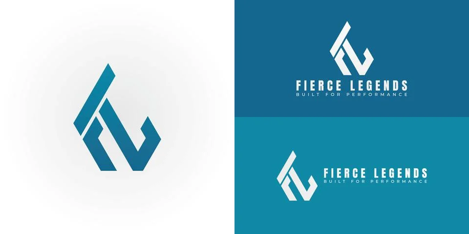 The dynamic logo design features the initials FL Stock Illustration