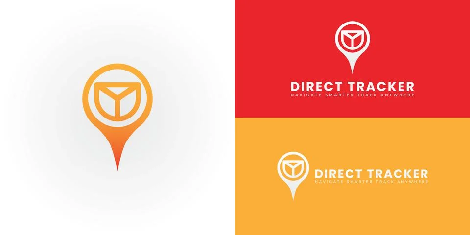 The dynamic logo design integrates a stylized steering wheel with a map icon Stock Illustration