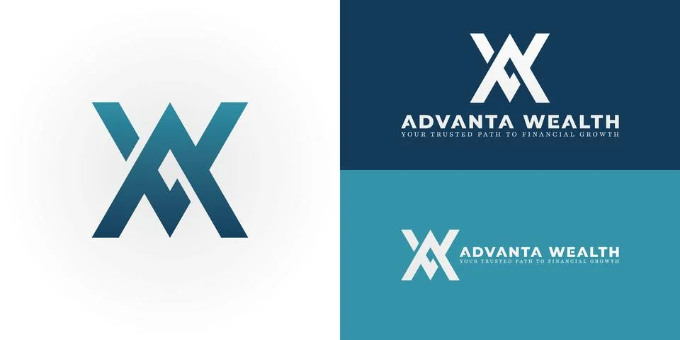 The dynamic logo uniquely represents the initials AW 스톡 일러스트