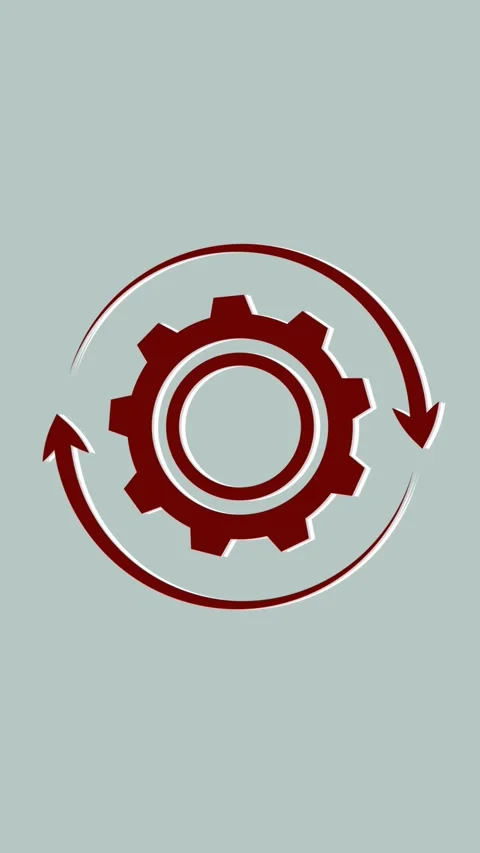 Dynamic loop animation of rotating gears with circular arrows symbolizing s.. Stock Footage 338039437