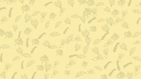 Dynamic looping illustration of fresh vegetables on a warm background 動画素材 335010788
