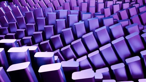 Dynamic Looping Purple Rectangular Prism Animation: Futuristic Abstract Geo.. Stock Footage 331119150