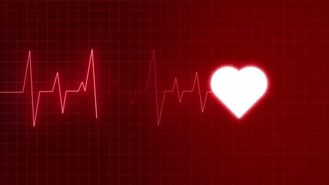 Dynamic Looping Red Heartbeat Pulse Line Animation Stock Footage 320591038