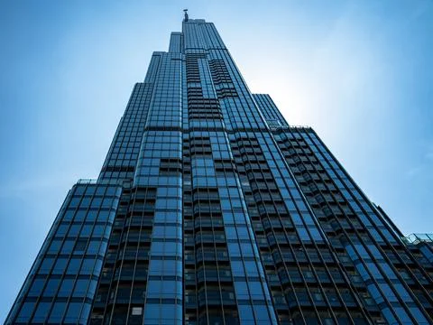 Dynamic Low Angle View of the Landmark 81 Skyscraper in Ho Chi Minh City Stock Photos