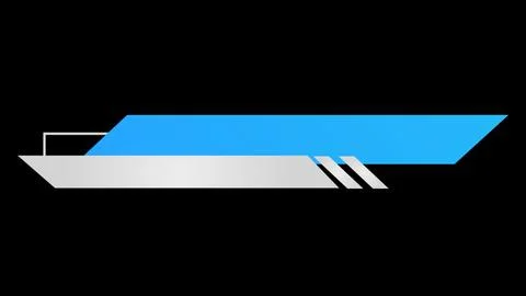 Dynamic lower third animation on a black background with futuristic blue an.. Stock Illustration